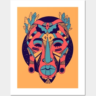 Retro Triad African Mask 1 Posters and Art